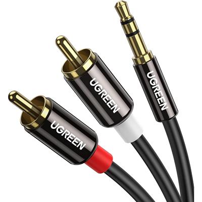Ugreen to RCA Cable, 3M RCA Male to Aux Audio Adapter HiFi Sound  Headphone Jack Adapter Metal Shell RCA Y Splitter RCA Auxiliary Cord 1/8 to  RCA