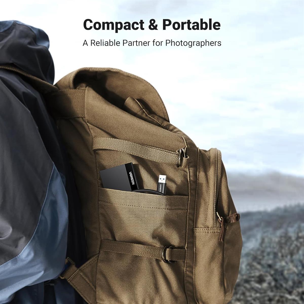 Ugreen 4-in-1 SD Card Reader USB 3.0 Card Hub Adapter 5Gbps Read 4 Cards Simultaneously CF, CFI, TF, SDXC, SDHC, SD, MMC, Micro SDXC, Micro SD, Micro SDHC, MS, UHS-I - Black - PakByte