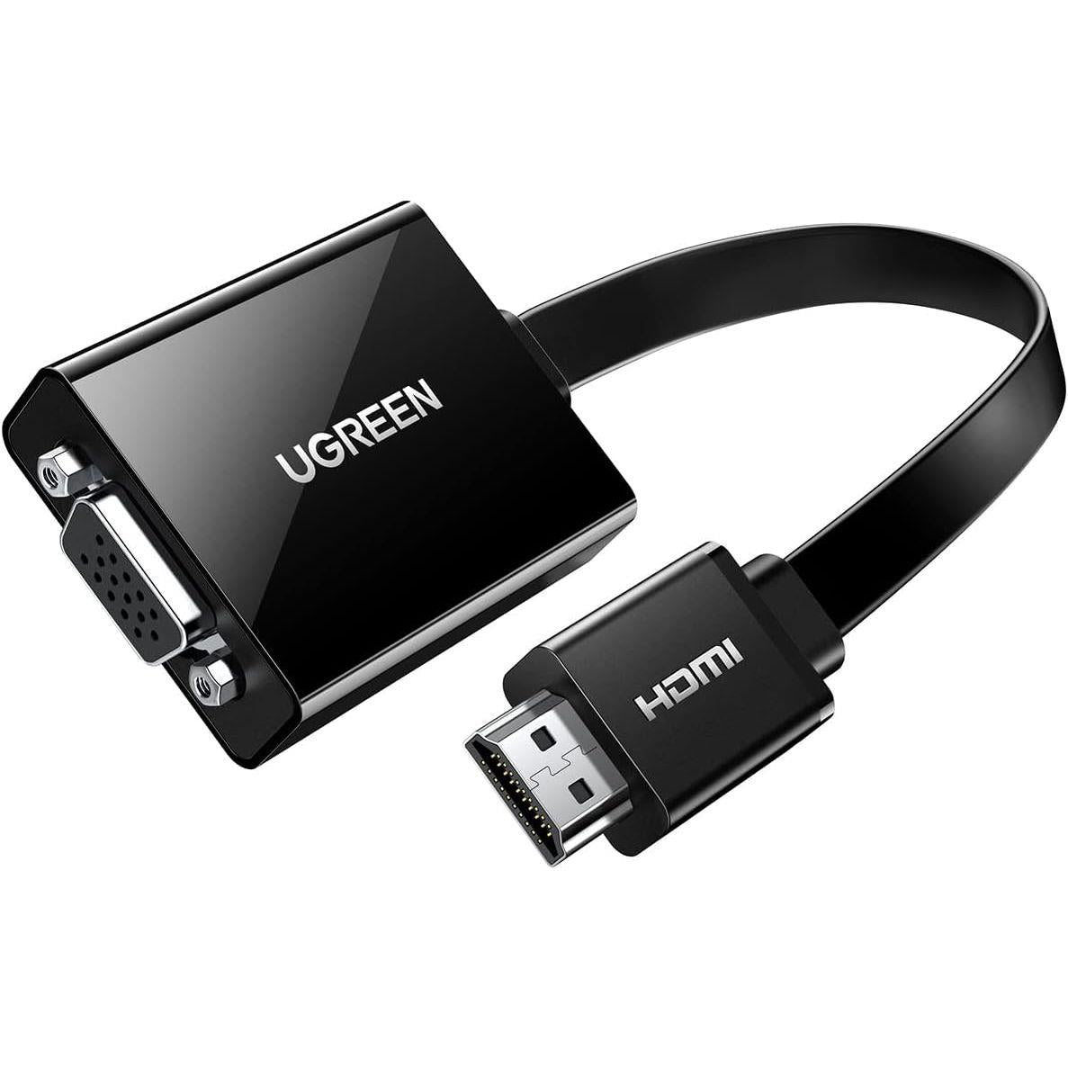 Ugreen Active HDMI to VGA Adapter with 3.5mm Audio Jack, HDMI Male to VGA Female, up to 1080P for PC, Laptop, Ultrabook, Raspberry Pi, Chromebook, Black - PakByte