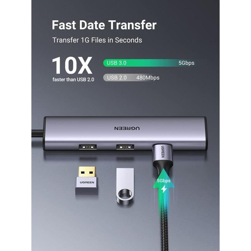 Ugreen Aluminium USB-C Hub, 4 Ports to USB 3.0 - PakByte Computers