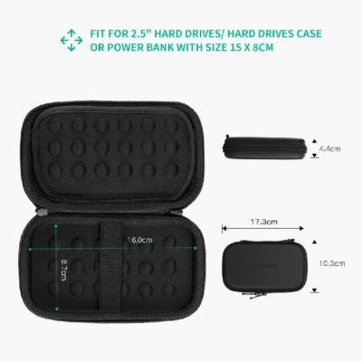 Ugreen Hard Disk Case Storage Bag Large - Black - PakByte
