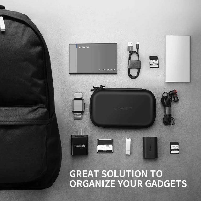 Ugreen Hard Disk Case Storage Bag Large - Black - PakByte