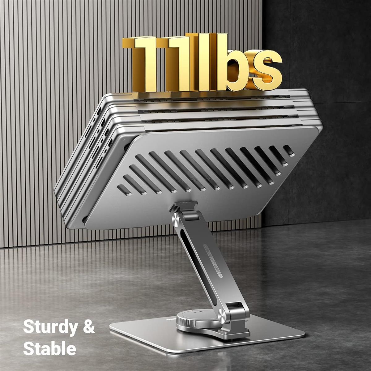 Ugreen Laptop Stand for Desk Adjustable 360 Rotating Base Compatible with MacBook Pro Air Stand, Lenovo Ideapad 3, Dell Chromebook, HP Notebook up to 17.3 Inch - PakByte