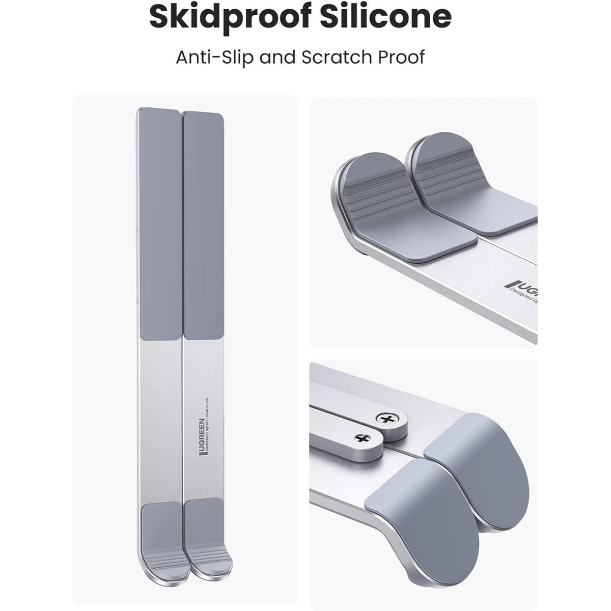 Ugreen Laptop Stand for Desk Adjustable, MacBook Stand, Portable Aluminium Laptop Riser for Desk with Carry Bag, Folding Laptop Stand for 8-17.3 inch Laptops Tablets - PakByte