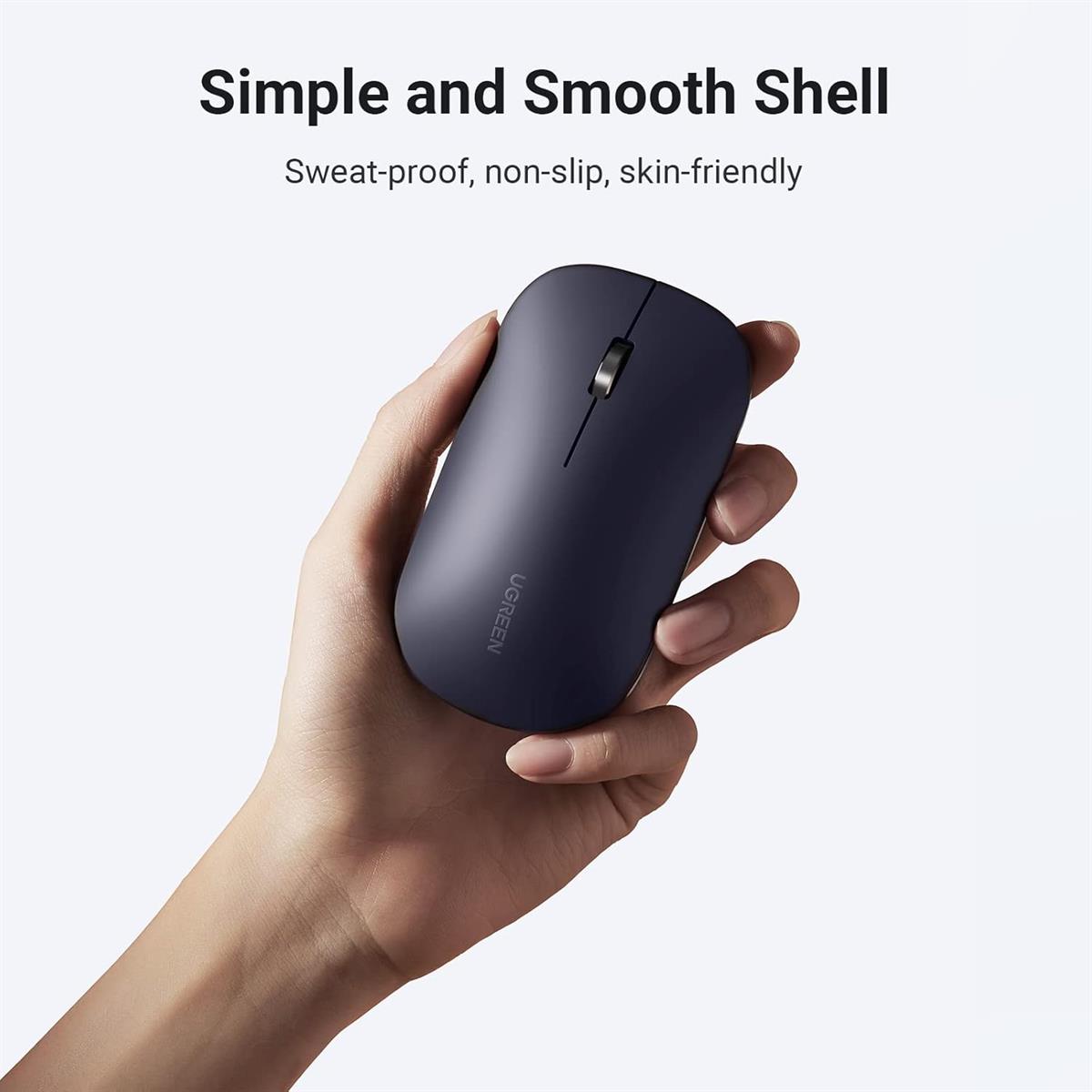 Ugreen PC Mouse Wireless Quiet With 4000 DPI, 2.4GHz Connection, 18 Months Battery Life, USB Wireless Mouse Compatible With Laptop Computer Windows 11 macOS Linux (Black) - PakByte