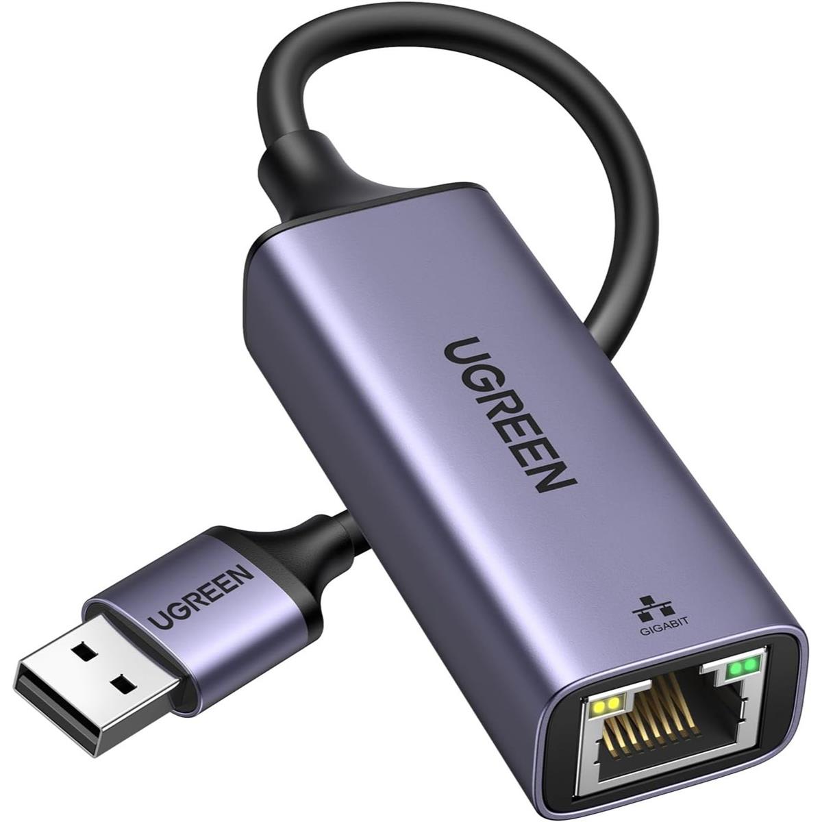 Ugreen USB 3.0 to Ethernet Adapter Gigabit Network Adapter Compatible with Nintendo Switch, Windows, MacOS, Linux, and More - PakByte