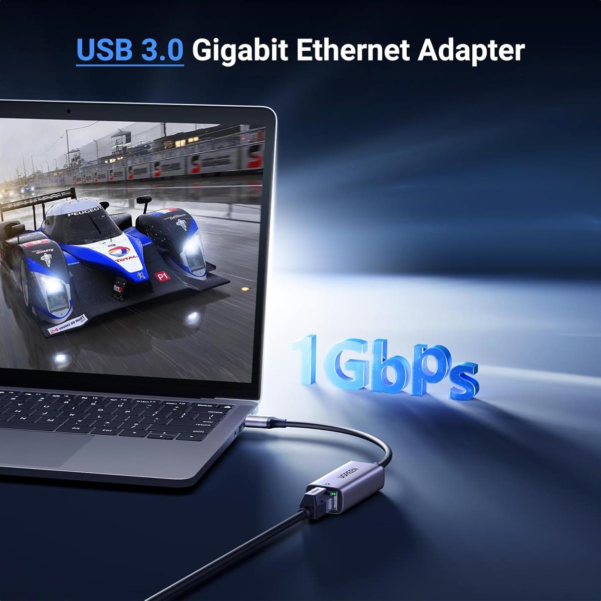 Ugreen USB 3.0 to Ethernet Adapter Gigabit Network Adapter Compatible with Nintendo Switch, Windows, MacOS, Linux, and More - PakByte