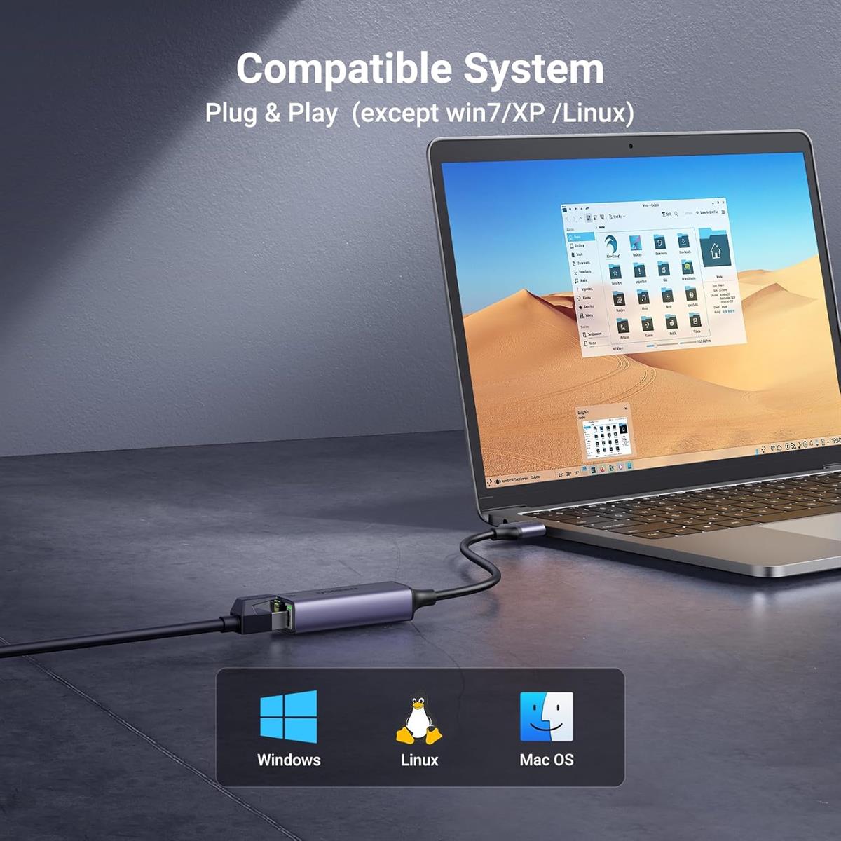 Ugreen USB 3.0 to Ethernet Adapter Gigabit Network Adapter Compatible with Nintendo Switch, Windows, MacOS, Linux, and More - PakByte