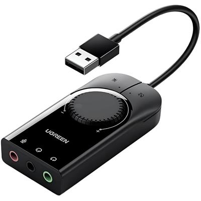 Ugreen USB Audio Adapter External Stereo Sound Card 3.5mm Headphone Mic - PakByte