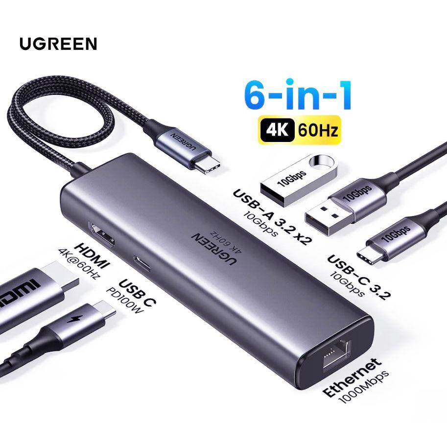 Ugreen USB-C 6-In-1 Hub, Docking Station With HDMI - PakByte Computers
