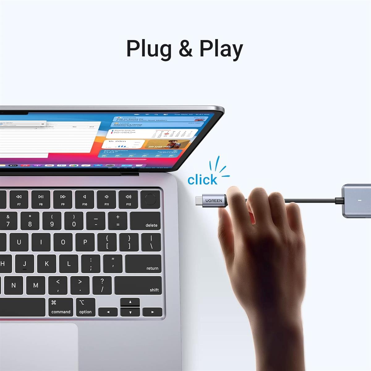 Ugreen USB-C Hub 4 Ports, USB C to USB Hub with 4 USB 3.0, Powered USB C Splitter for Laptop, MacBook Pro, iMac, iPad Pro, Chromebook, Dell XPS, iPhone 15/15 Pro, Galaxy S23, and More, 0.5FT - PakByte