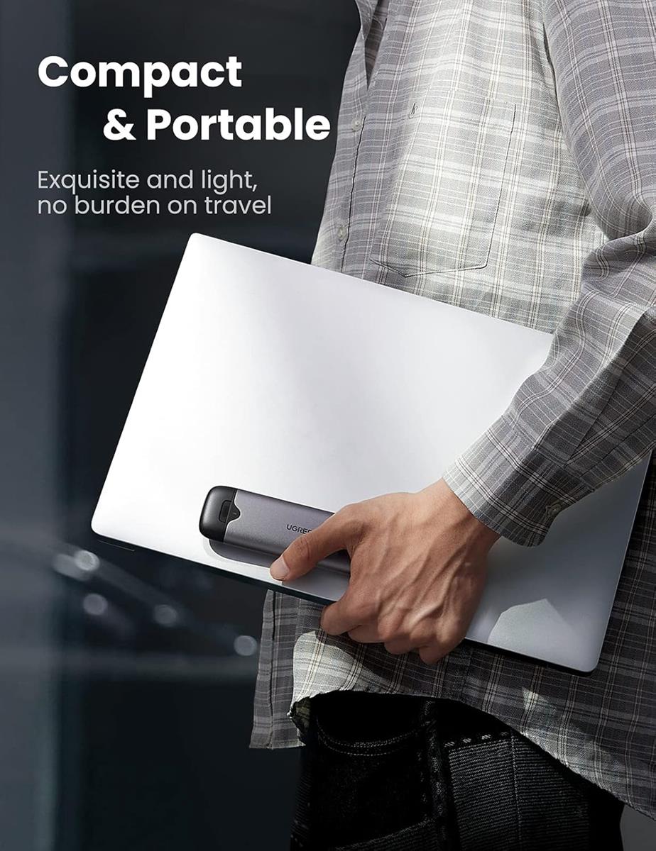 Ugreen USB-C & USB 2-in-1 M.2 NVMe SSD Enclosure, 10Gbps, Aluminum, 2242/2280, M-Key & M+B Key, Tool-Free, Broad Compatibility - PakByte
