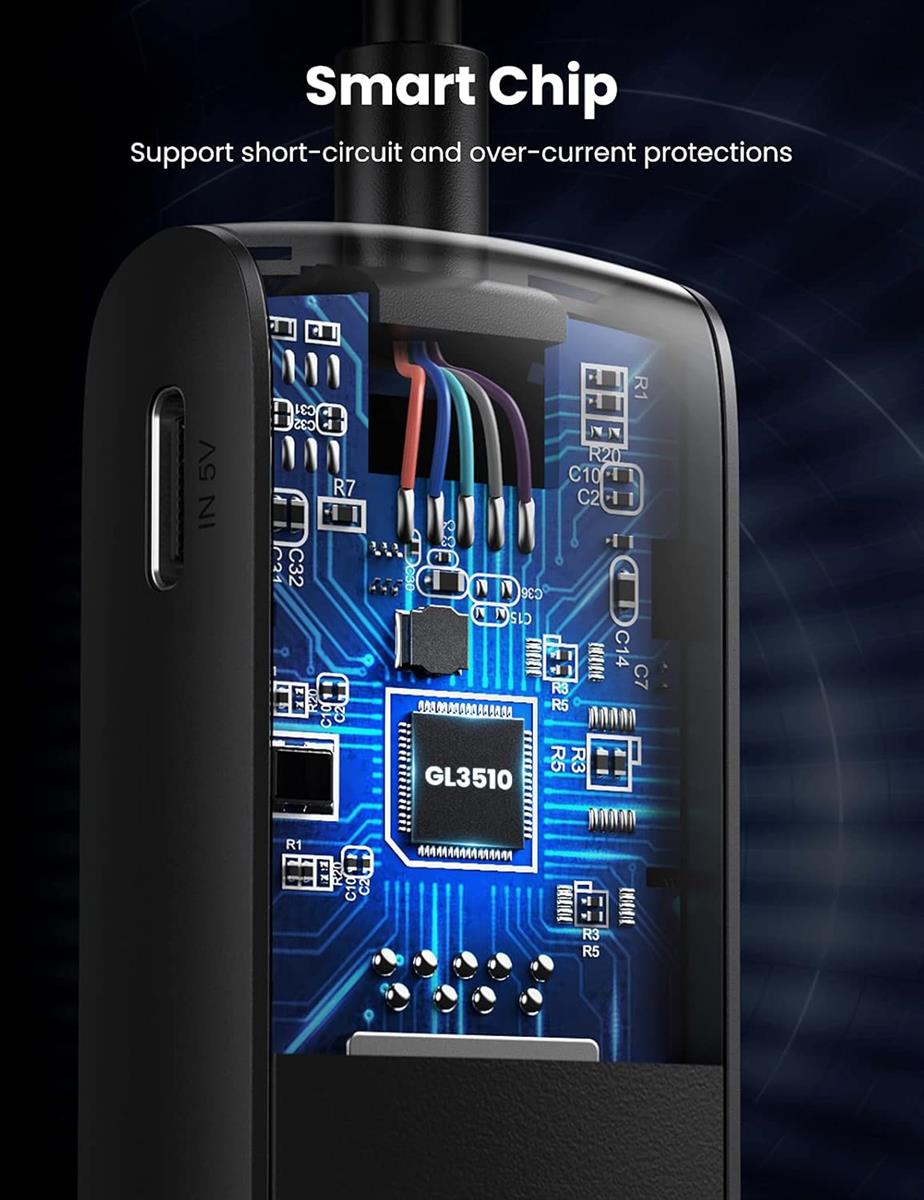 Ugreen USB Hub 3.0, 4 Port USB Extender with 1M Long Cable, 5Gbps High Speed Ultra Slim Hub Compatible with PS5, PS4, Xbox, Laptop, PC, MacBook Pro/Air, iMac, USB Flash Drive, HDD, Keyboard, Mouse - PakByte