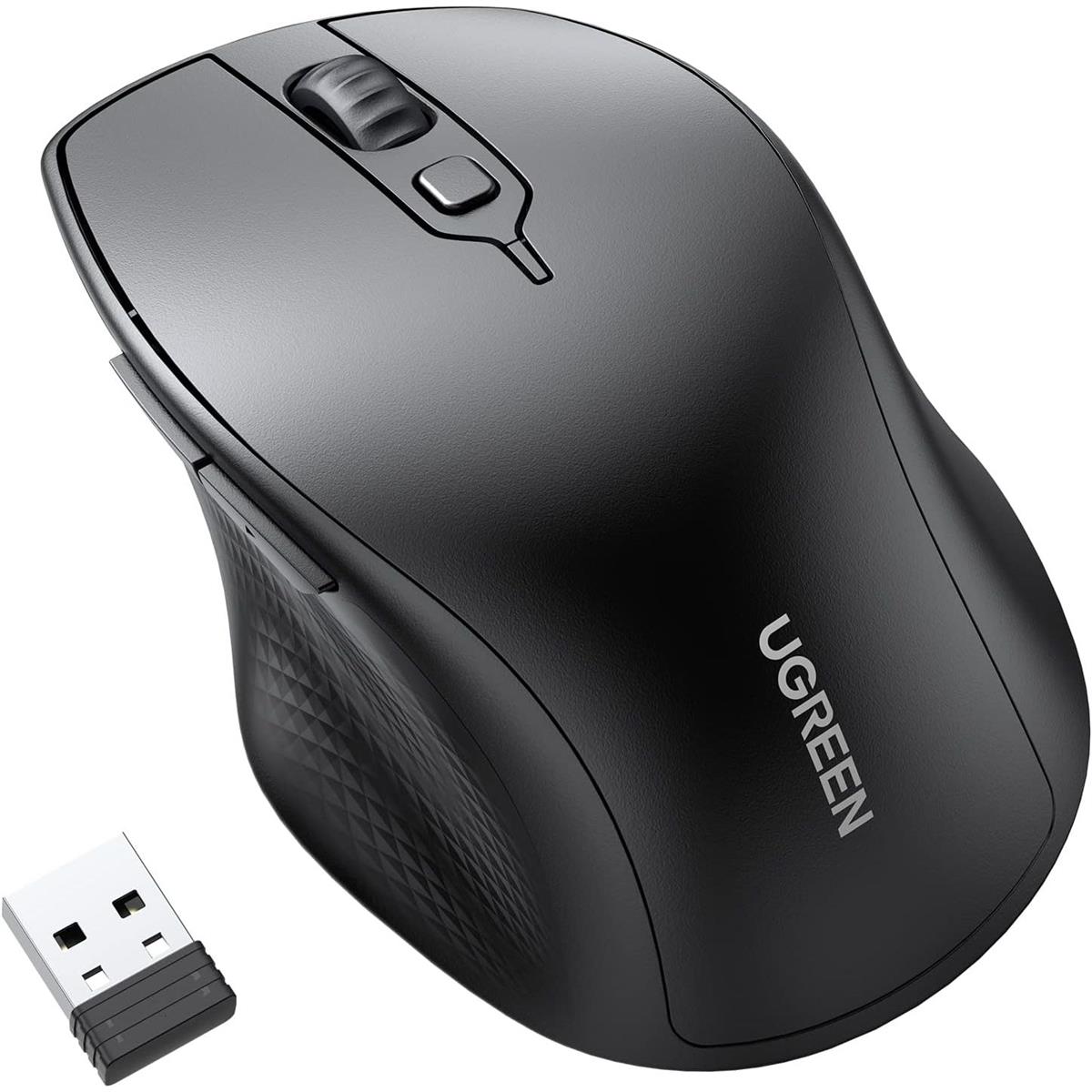 Ugreen Wireless, Ergonomic Bluetooth 5.0 Mouse for Laptop, 2.4G -Black - PakByte Computers