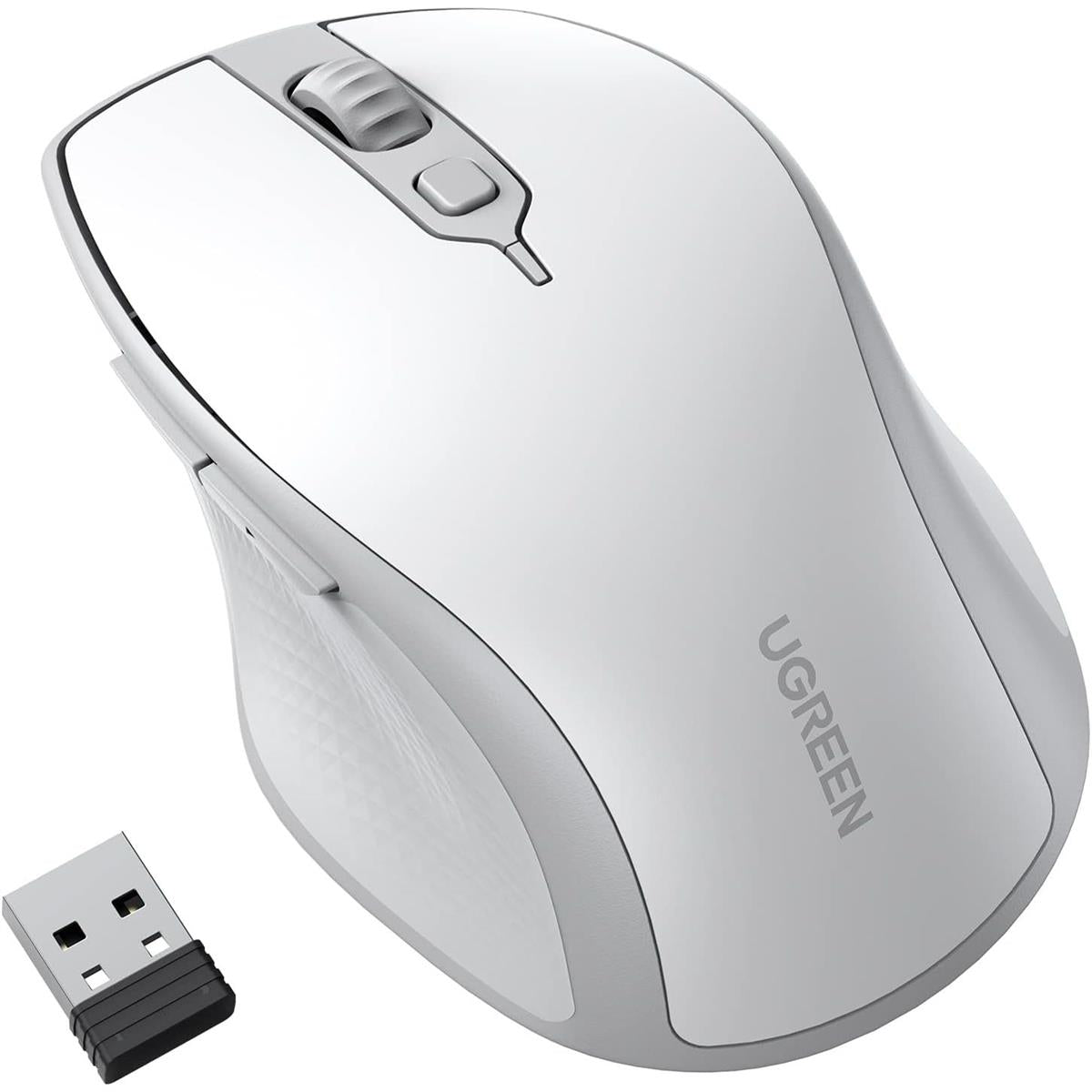 Ugreen Wireless, Ergonomic Bluetooth 5.0 Mouse for Laptop, 2.4G - White - PakByte Computers