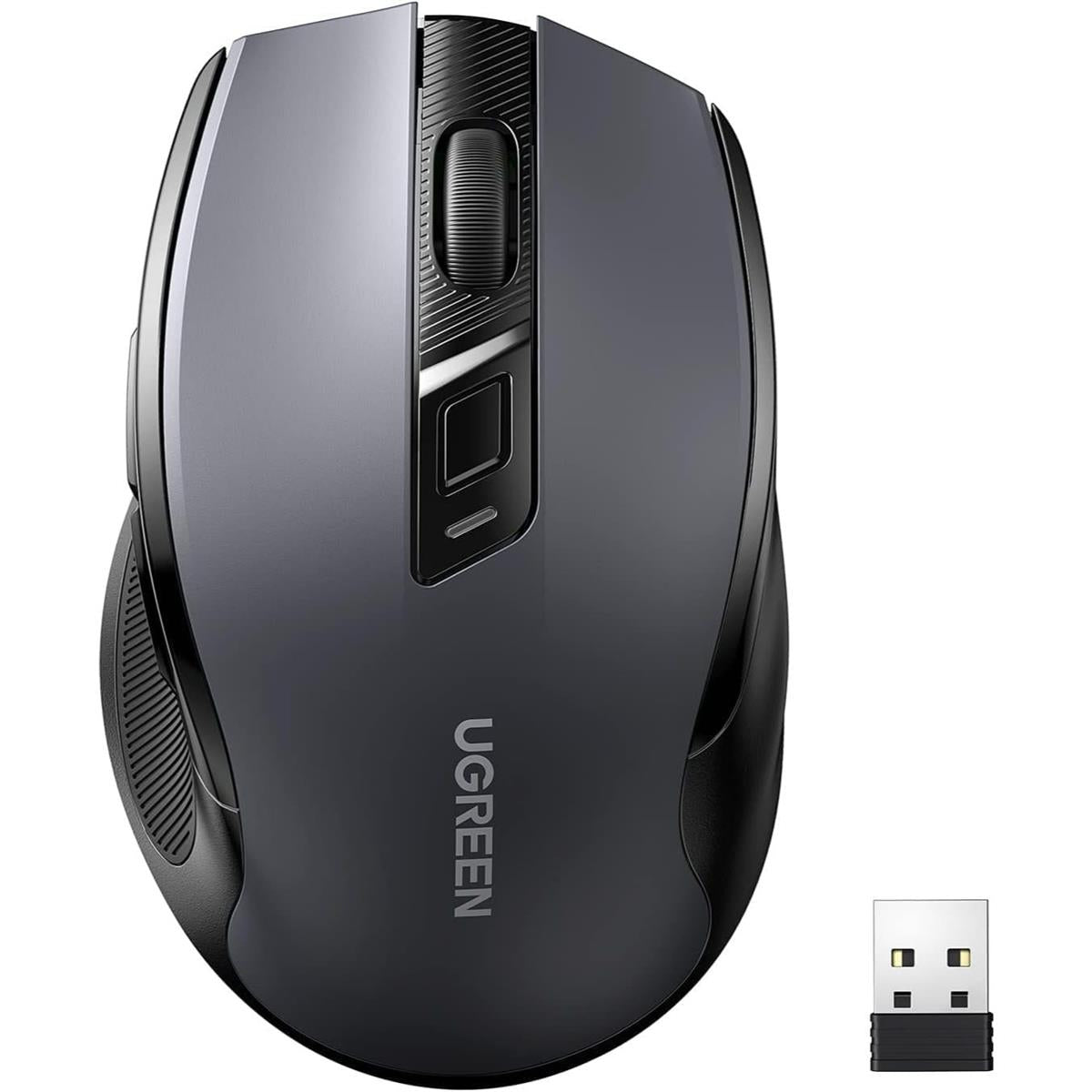 Ugreen Wireless Mouse 2.4GHz with USB Receiver, 5-Level 4000 DPI 6 Buttons, 18 Months Battery Life Cordless Mouse, Ergonomic Computer Mice for Laptop, Computer, PC, MacBook, Chromebook - Black - PakByte