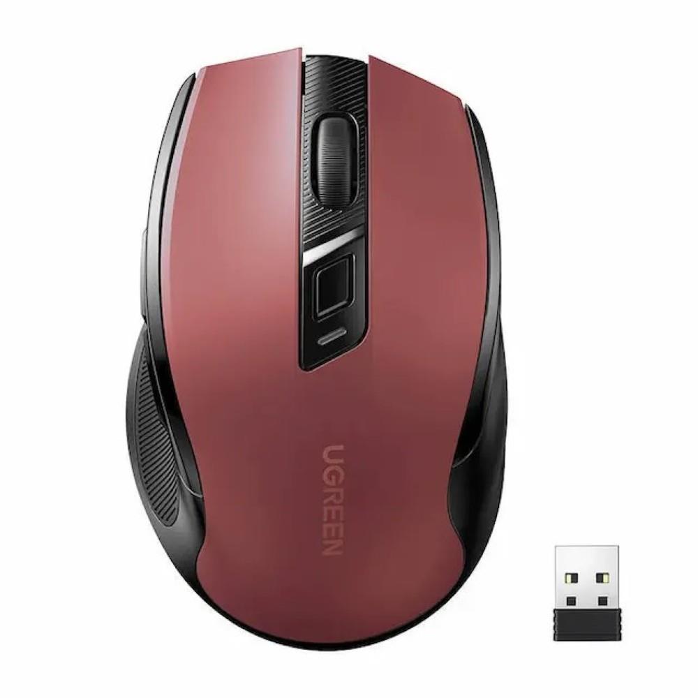 Ugreen Wireless Mouse, Ergonomic Mouse Bluetooth 5.0 & USB 2.4G - Red - PakByte Computers