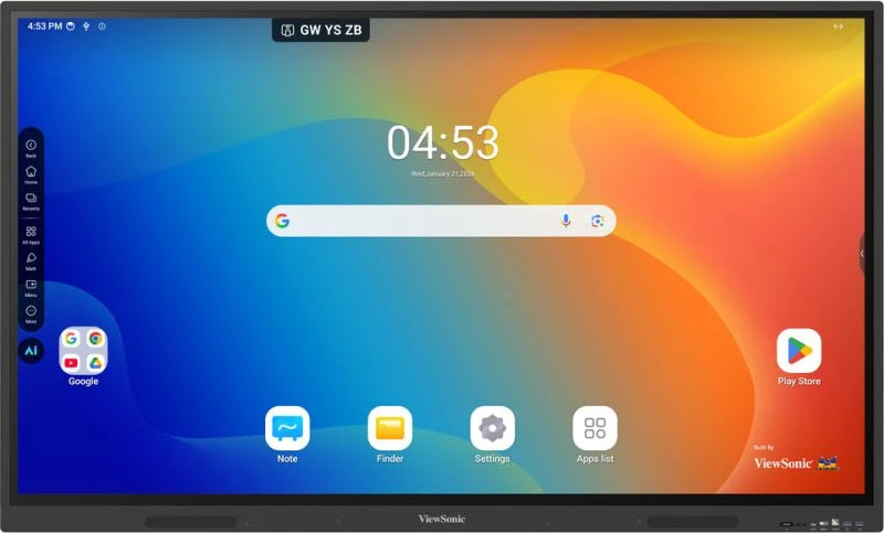 Viewsonic ViewBoard IN6505-N Google Certified EDLA 65” 4K Interactive Display