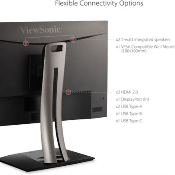 ViewSonic VP2756-4K 27" 4K UHD Pantone Validated 100% sRGB Factory Pre-Calibrated IPS Monitor with 60W USB-C - PakByte Computers