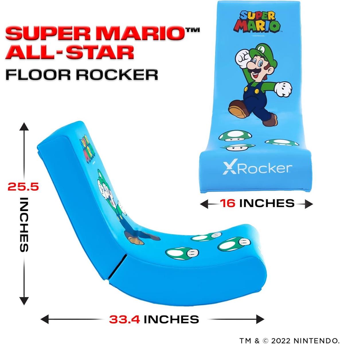 X Rocker Super Mario Video Gaming Floor Chair - Blue - PakByte Computers