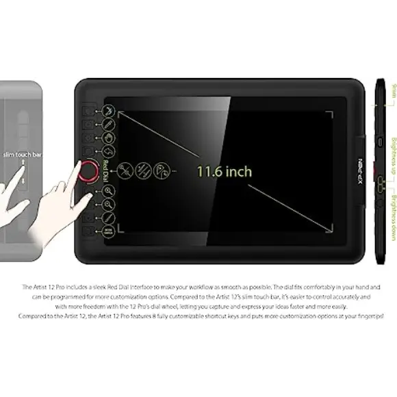 XP-PEN Artist 12 Pro 11.6" Drawing Tablet with Screen Pen Display Full-Laminated Graphics Tablet - PakByte Computers