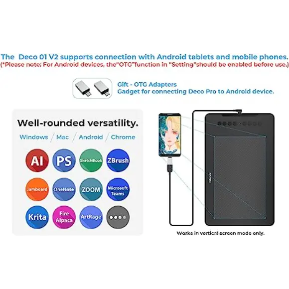 XP-PEN Deco 03 Graphics Drawing Tablet with Battery-Free Passive Stylus - PakByte Computers
