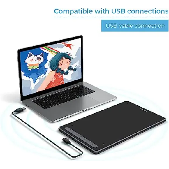 XP-PEN Deco L Drawing Tablet-10x6” Computer Graphic Tablet - Pink - PakByte Computers