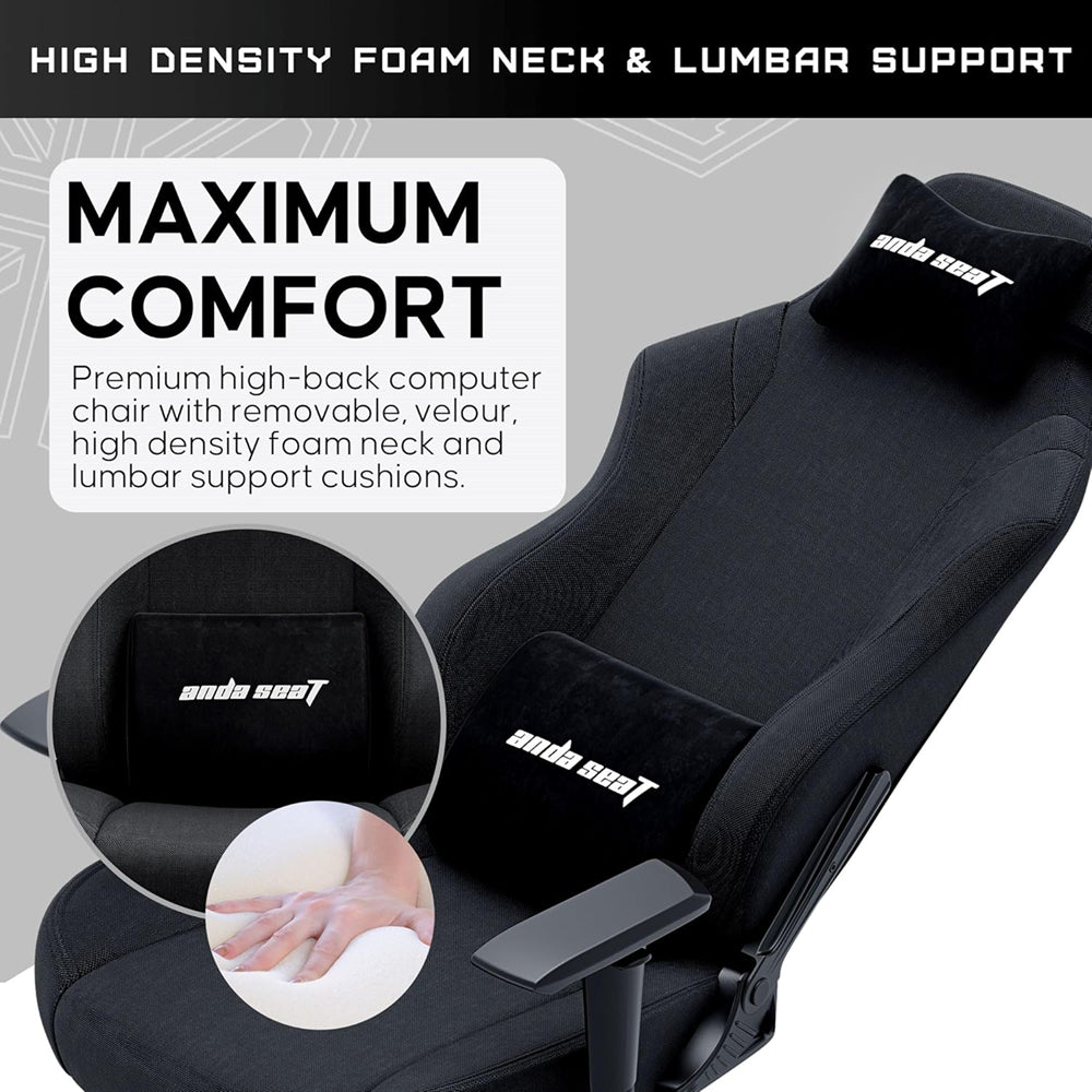 AndaSeat Luna Pro Large Gaming Chair with Footrest – Black