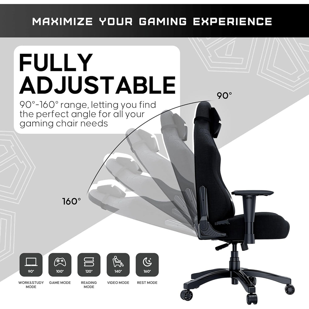 AndaSeat Luna Pro Large Gaming Chair with Footrest – Black