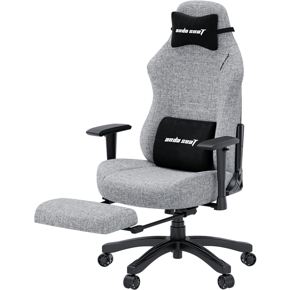 AndaSeat Luna Pro Gaming Chair with Footrest – Grey Fabric