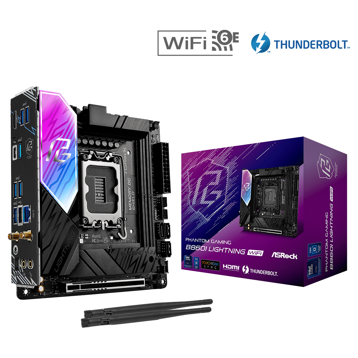 ASRock B860I Lightning WiFi Phantom Gaming DDR5 Motherboard