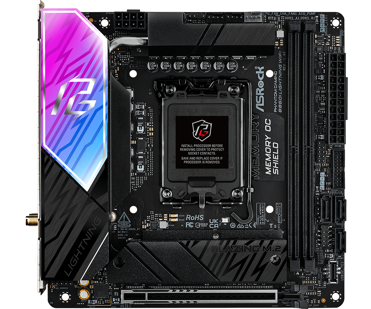 ASRock B860I Lightning WiFi Phantom Gaming DDR5 Motherboard