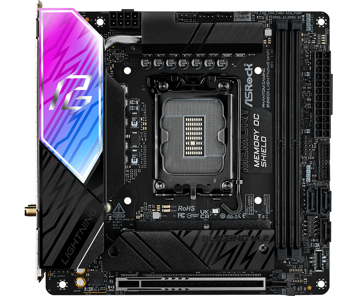 ASRock B860I Lightning WiFi Phantom Gaming DDR5 Motherboard