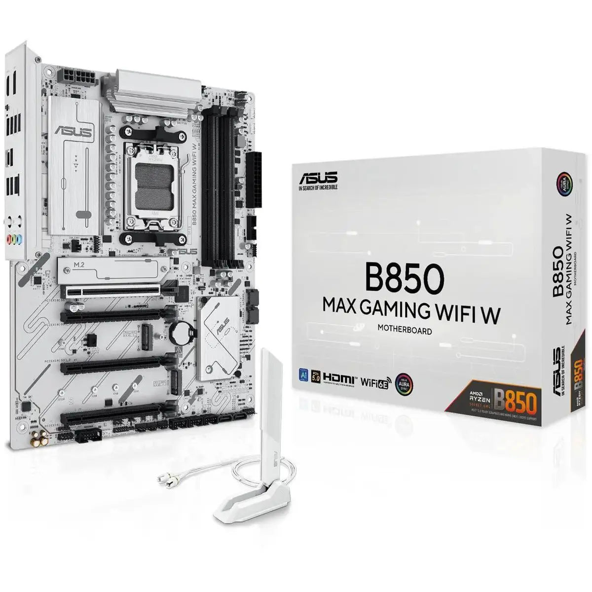 Asus B850 Max Gaming WIFI AMD AM5 ATX Motherboard - White