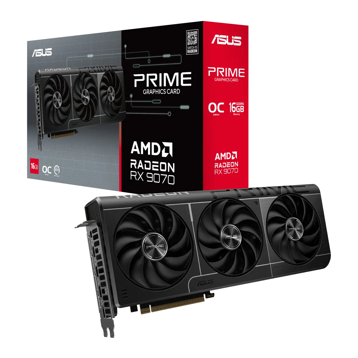 Asus Prime Radeon RX 9070 16GB GDDR6 OC Edition Graphics Card