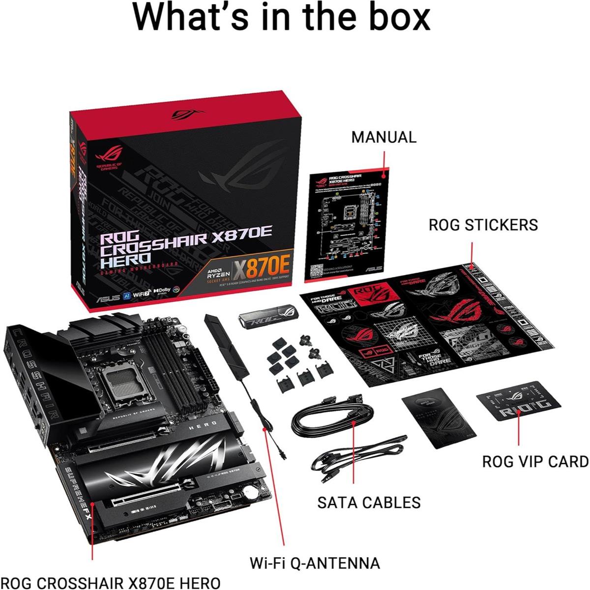 Asus Rog Crosshair X870E Hero DDR5 AMD AM5 ATX Motherboard - PakByte Computers