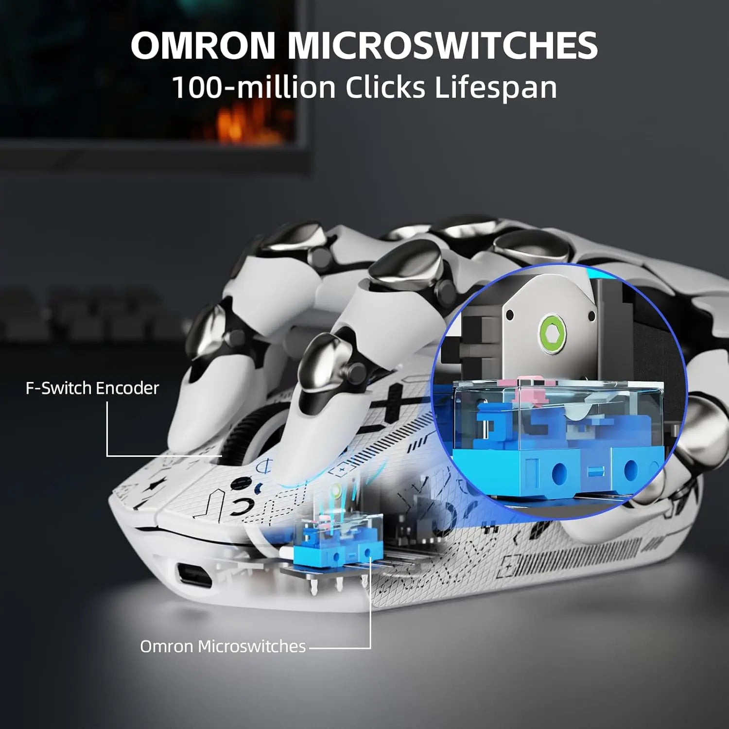 Attack Shark G3 Pro Wireless Gaming Mouse with Charging Dock - White - PakByte Computers