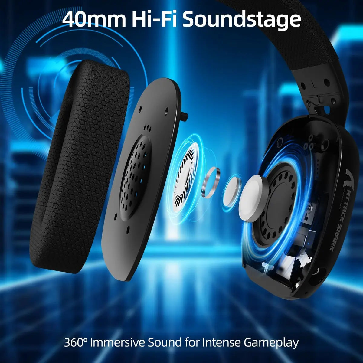 Attack Shark L80Pro Wireless Gaming Headset - Black
