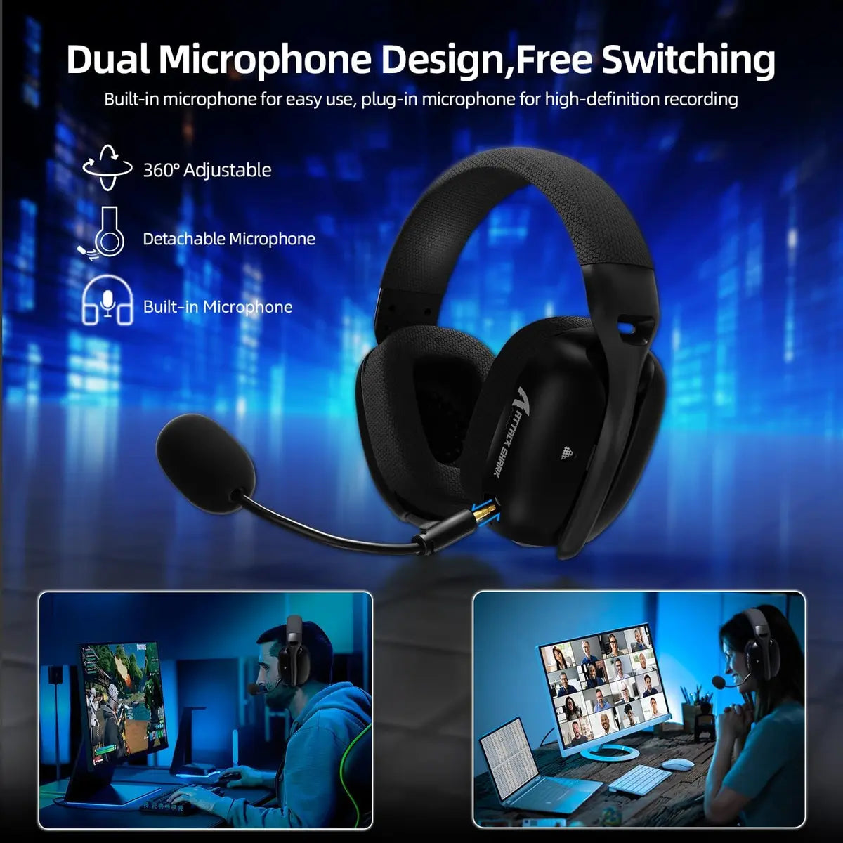 Attack Shark L80Pro Wireless Gaming Headset - Black