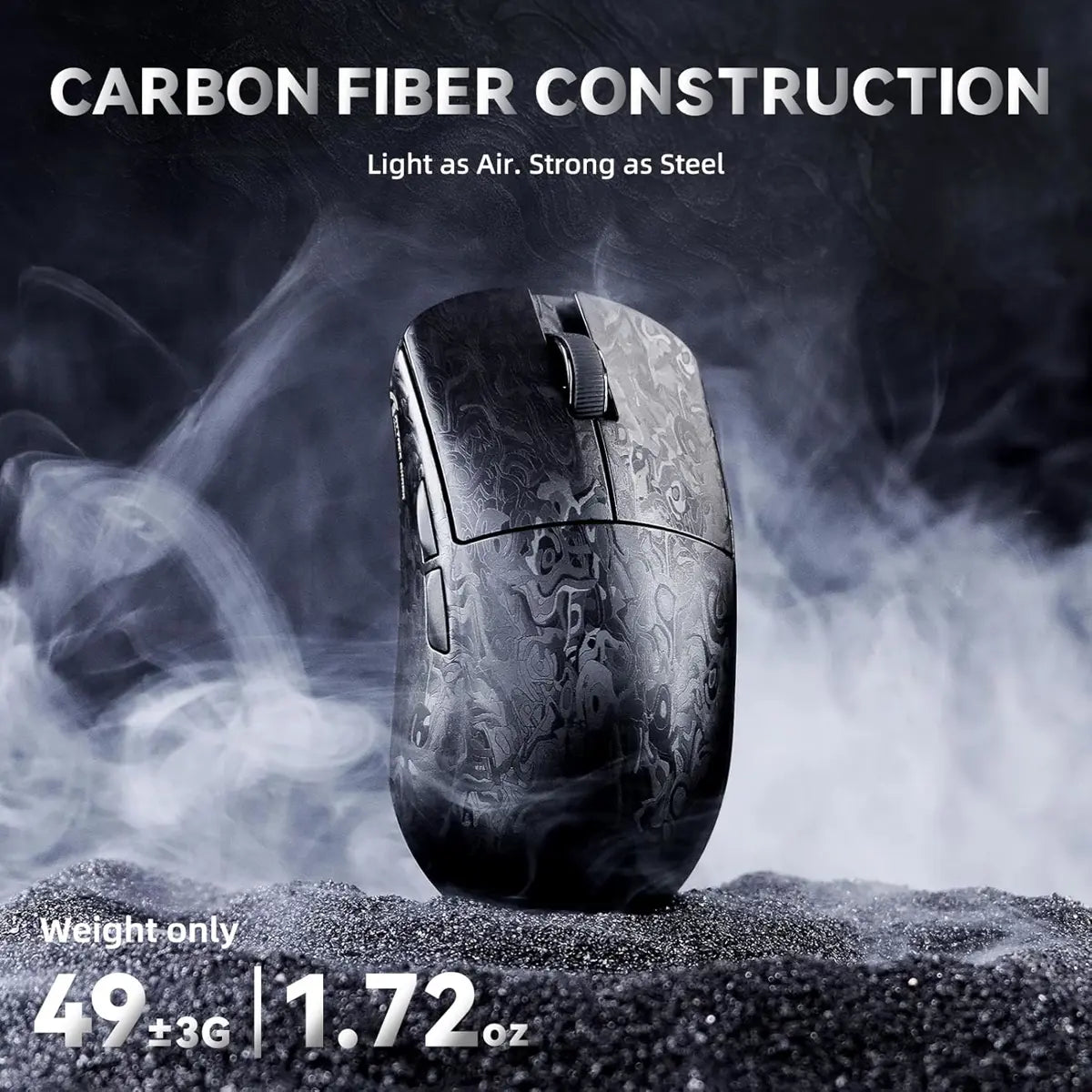 Attack Shark R11 Ultra 8K Carbon Fiber Wireless Gaming Mouse - Black Ink