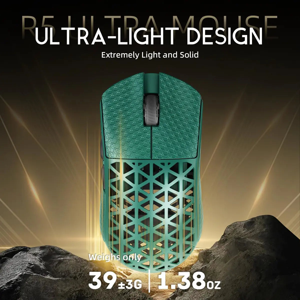 Attack Shark R5 Ultra 8K Carbon Fiber Wireless Gaming Mouse - Green - PakByte Computers
