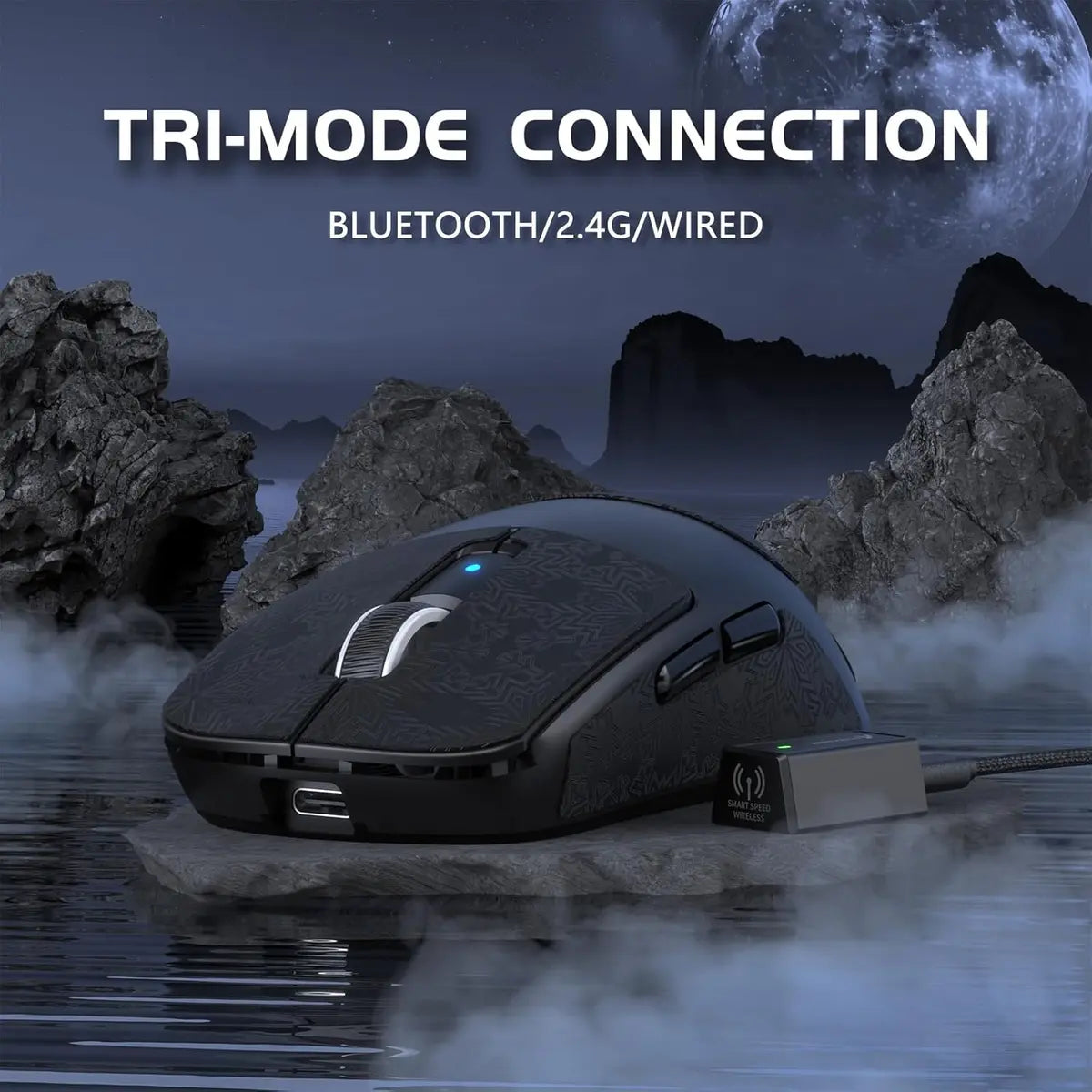 Attack Shark R6 Tri-Mode Wireless Gaming Mouse - Black
