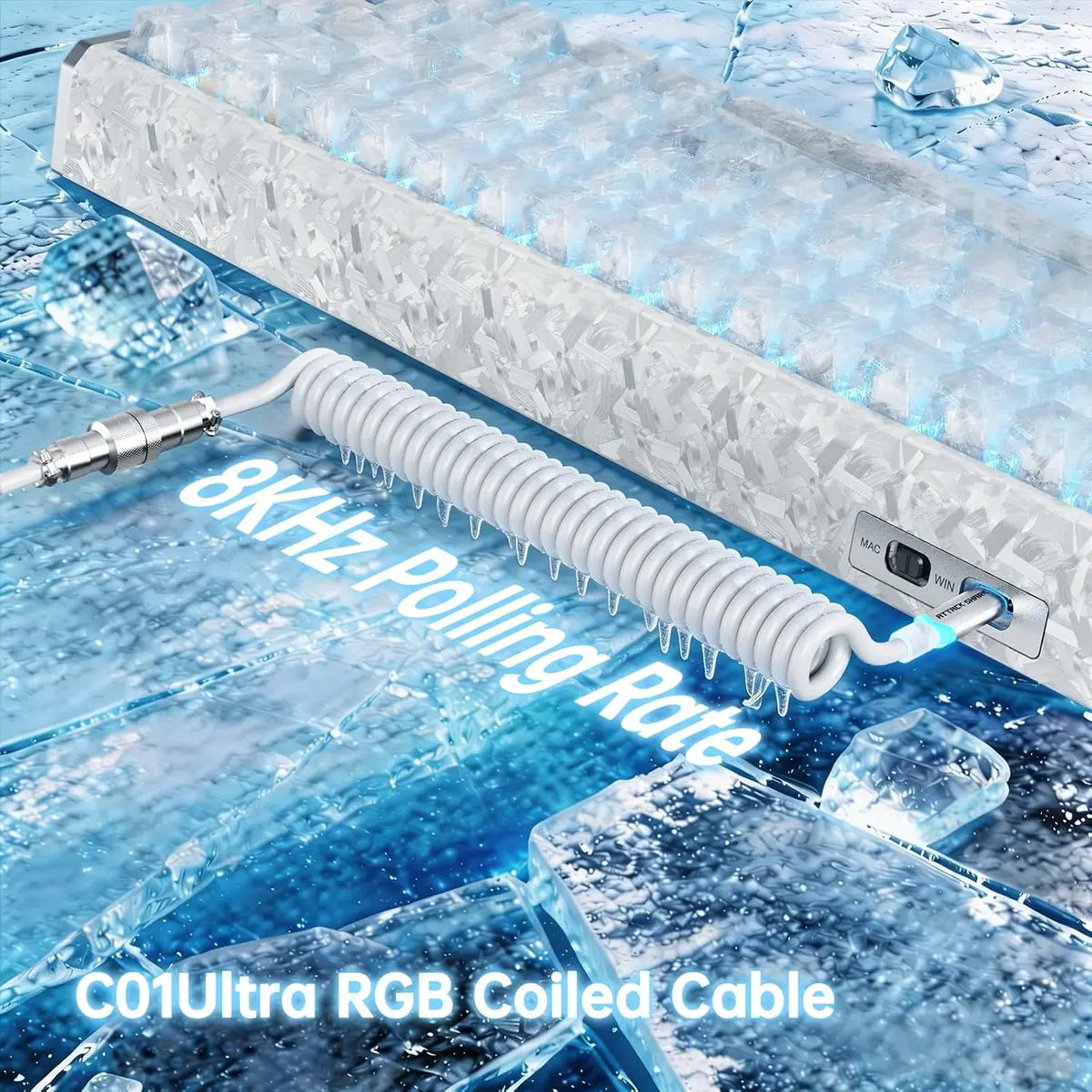 Attack Shark R68 HE Carbon Fiber 8000Hz Rapid Trigger Keyboard - Ice Ninja
