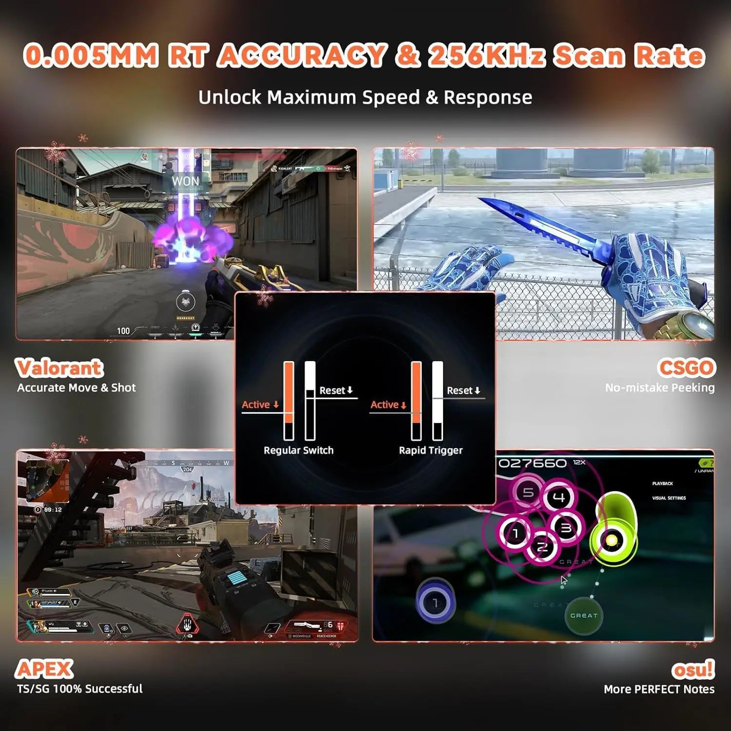 Attack Shark R82 HE Rapid Trigger TKL Wired Gaming Keyboard - Black