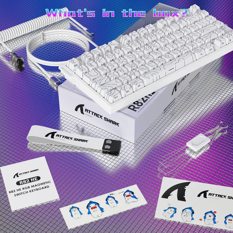 Attack Shark R82 HE Rapid Trigger TKL Wired Gaming Keyboard - White