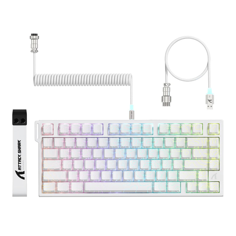 Attack Shark R82 HE Rapid Trigger TKL Wired Gaming Keyboard - White