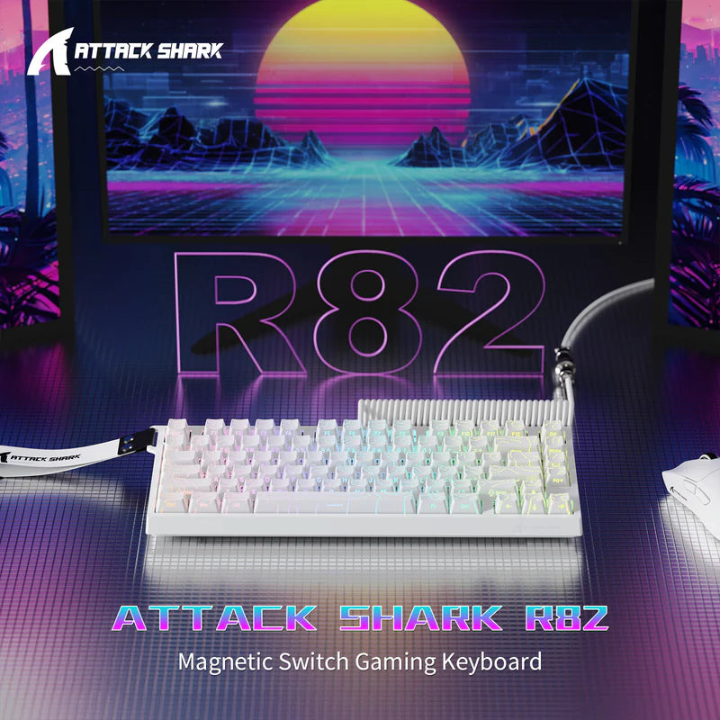 Attack Shark R82 HE Rapid Trigger TKL Wired Gaming Keyboard - White