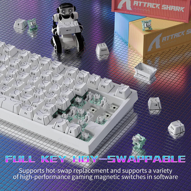 Attack Shark R82 HE Rapid Trigger TKL Wired Gaming Keyboard - White