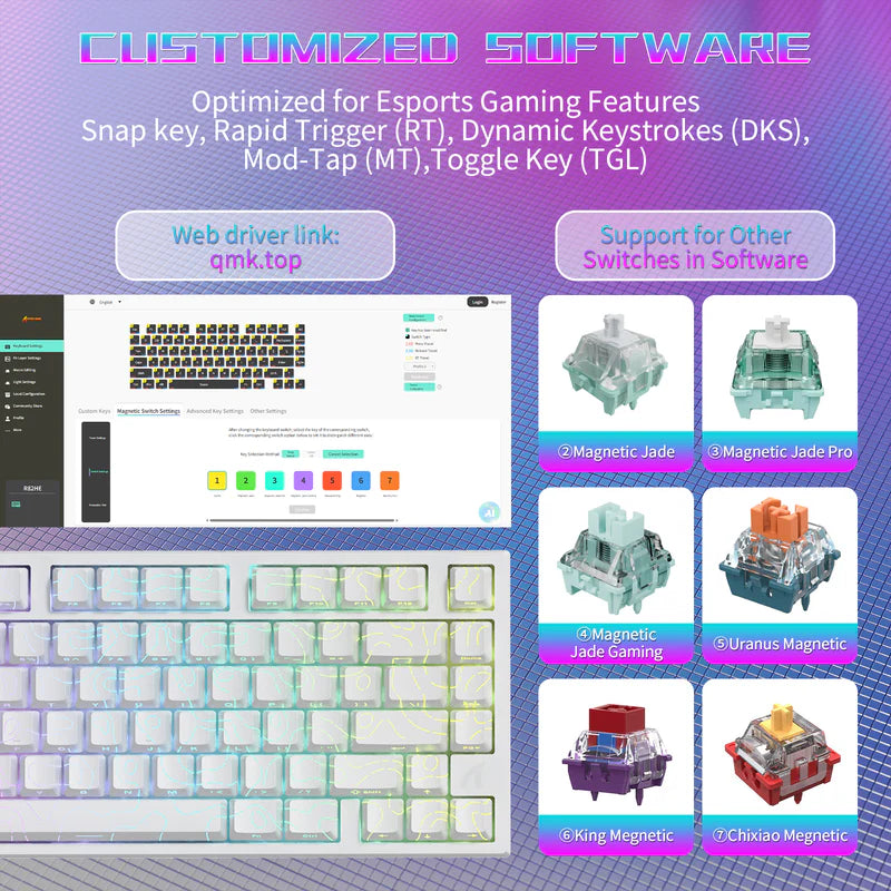 Attack Shark R82 HE Rapid Trigger TKL Wired Gaming Keyboard - White