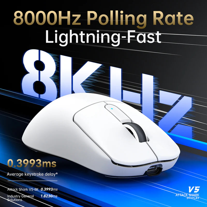 Attack Shark V5 Ultra-Light Gaming Mouse - White